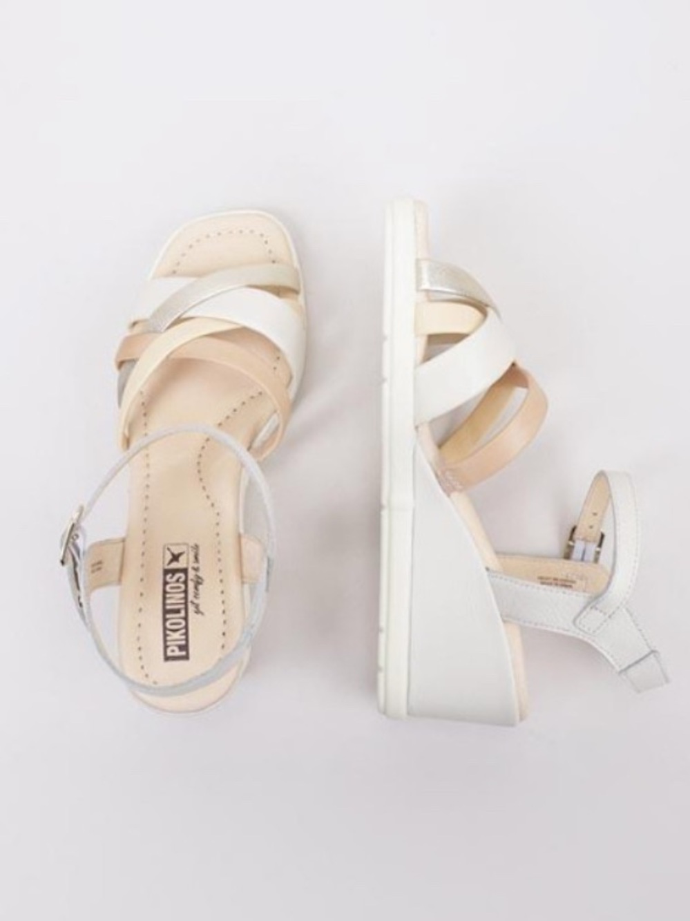 Pikolinos Women's Peach and Metallic Sandal